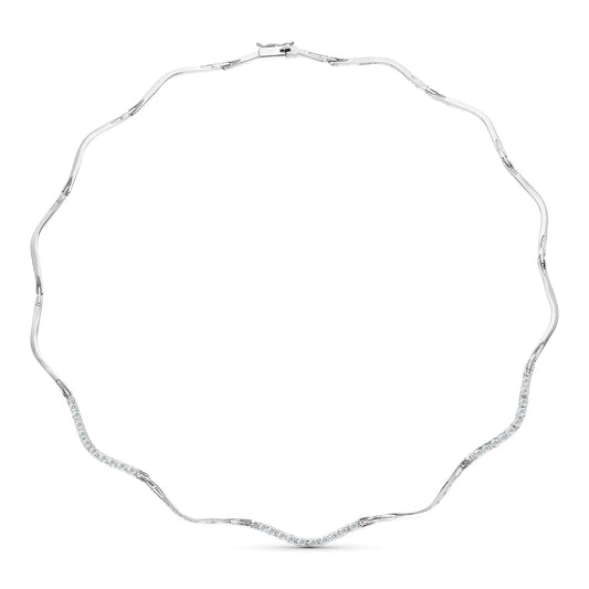 Gargantilla Circonitas de oro blanco 18K