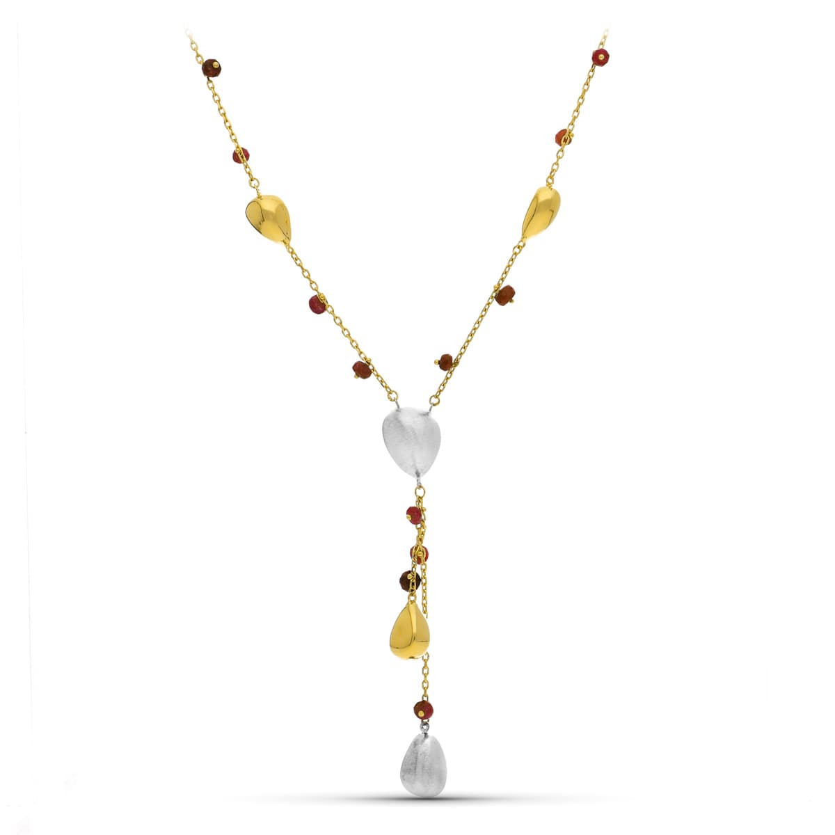 18K GARGANTILLA ORO BICOLOR PIEDRAS COLORES