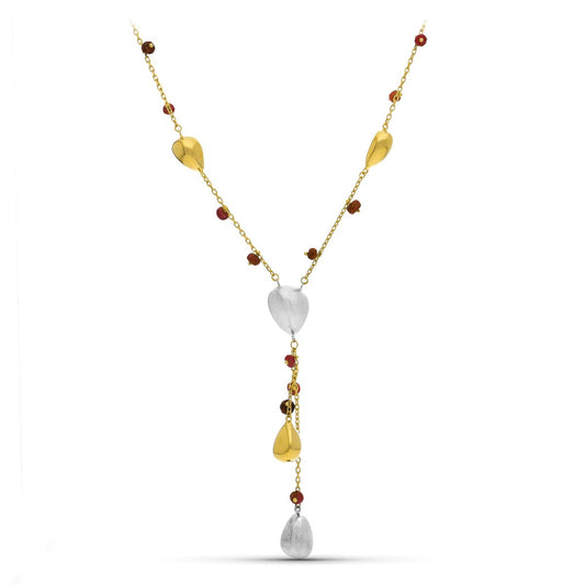 18K GARGANTILLA ORO BICOLOR PIEDRAS COLORES