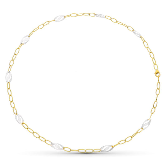 18K GARGANTILLA ORO BICOLOR MOTIVOS OVALES