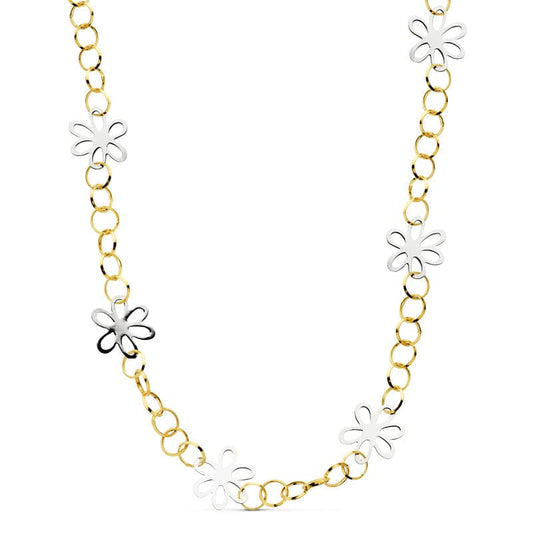 18K GARGANTILLA BICOLOR 48 CM MARGARITAS
