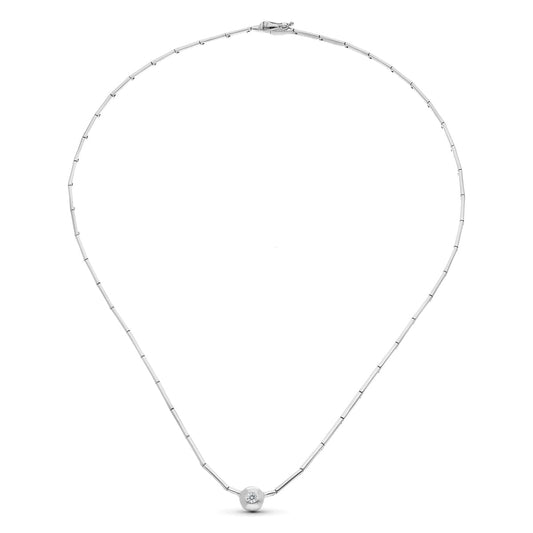 18K GARGANTILLA ORO BLANCO CHATON.