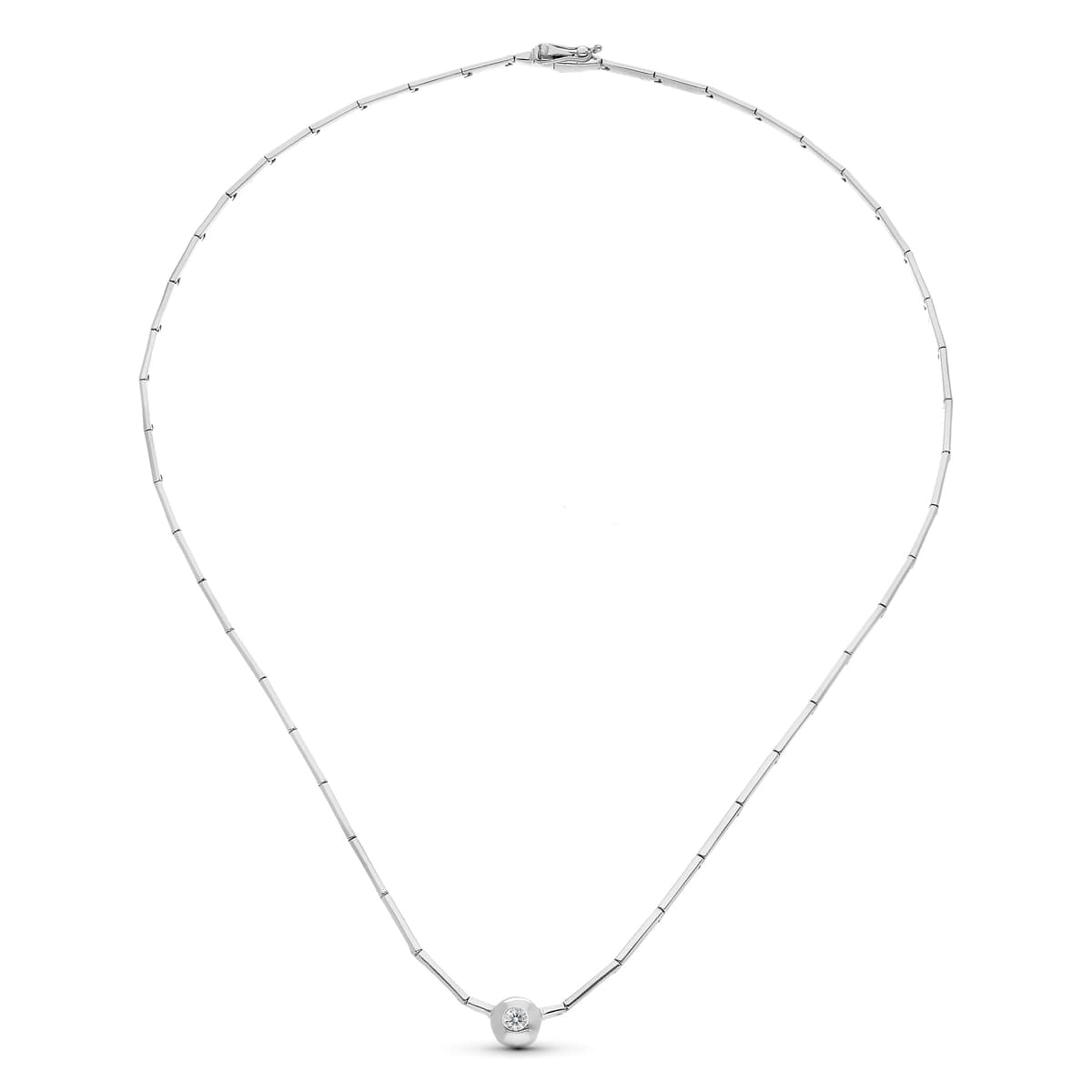 18K GARGANTILLA ORO BLANCO CHATON.