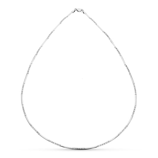Gargantilla Circonitas de oro blanco 18K
