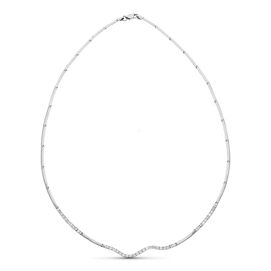 Gargantilla Circonitas de oro blanco 18K