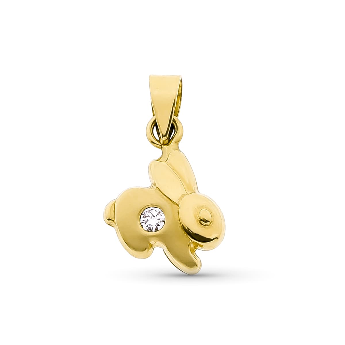 18K COLGANTE ORO AMARILLO CONEJO CON CIRCONITA