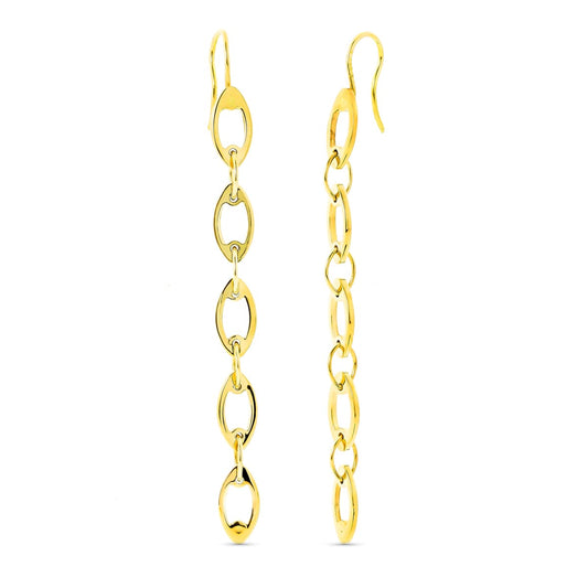 18K PENDIENTES ORO CADENITAS ORO AMARILLO CIERRE GANCHO