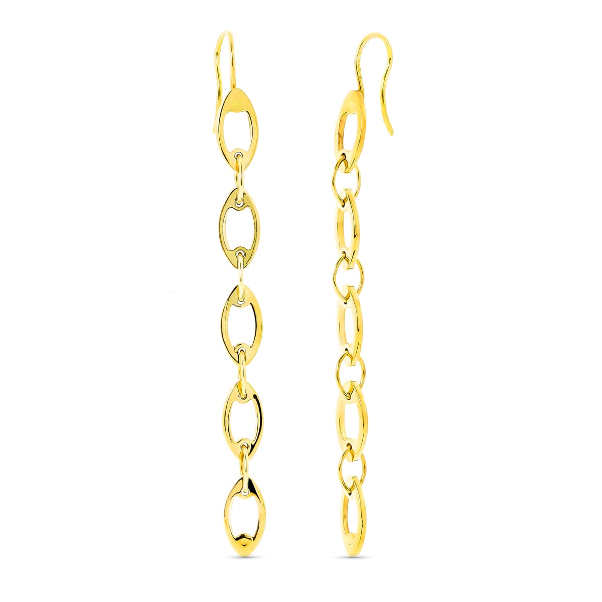 18K PENDIENTES ORO CADENITAS ORO AMARILLO CIERRE GANCHO