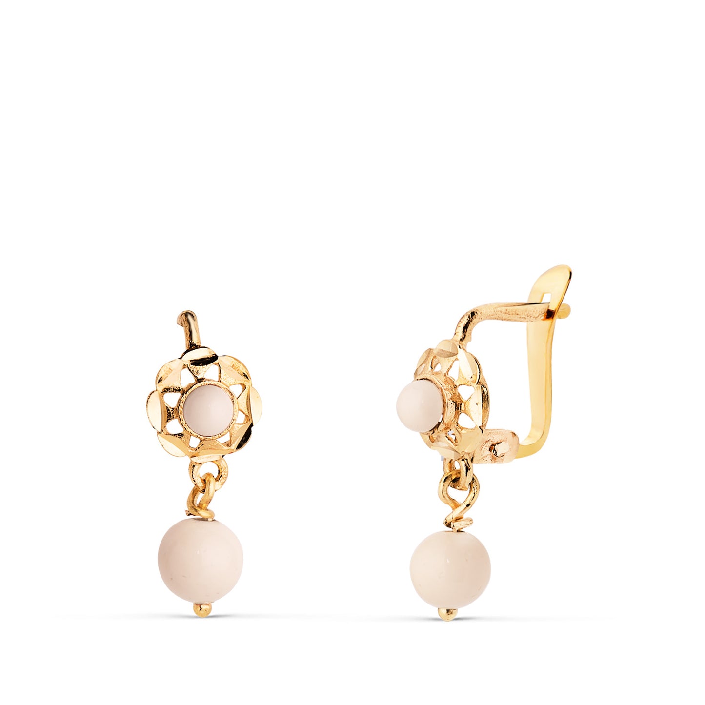 Pendientes Cubanas Marfil 15 x 6 mm. de oro amarillo 18K