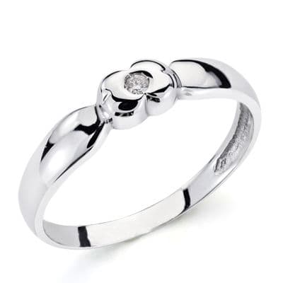 18K SOLITARIO ORO BLANCO BRILLANTE 0.040 QTS. ANCHO: 4MM