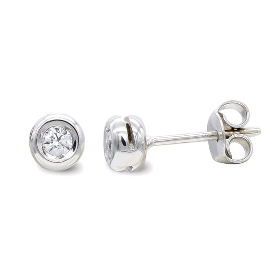 18K PENDIENTES ORO BLANCO Y COLGANTE CADENA CHATON