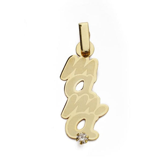Colgante Madre Silueta 1c Garra Laser de oro amarillo 9K