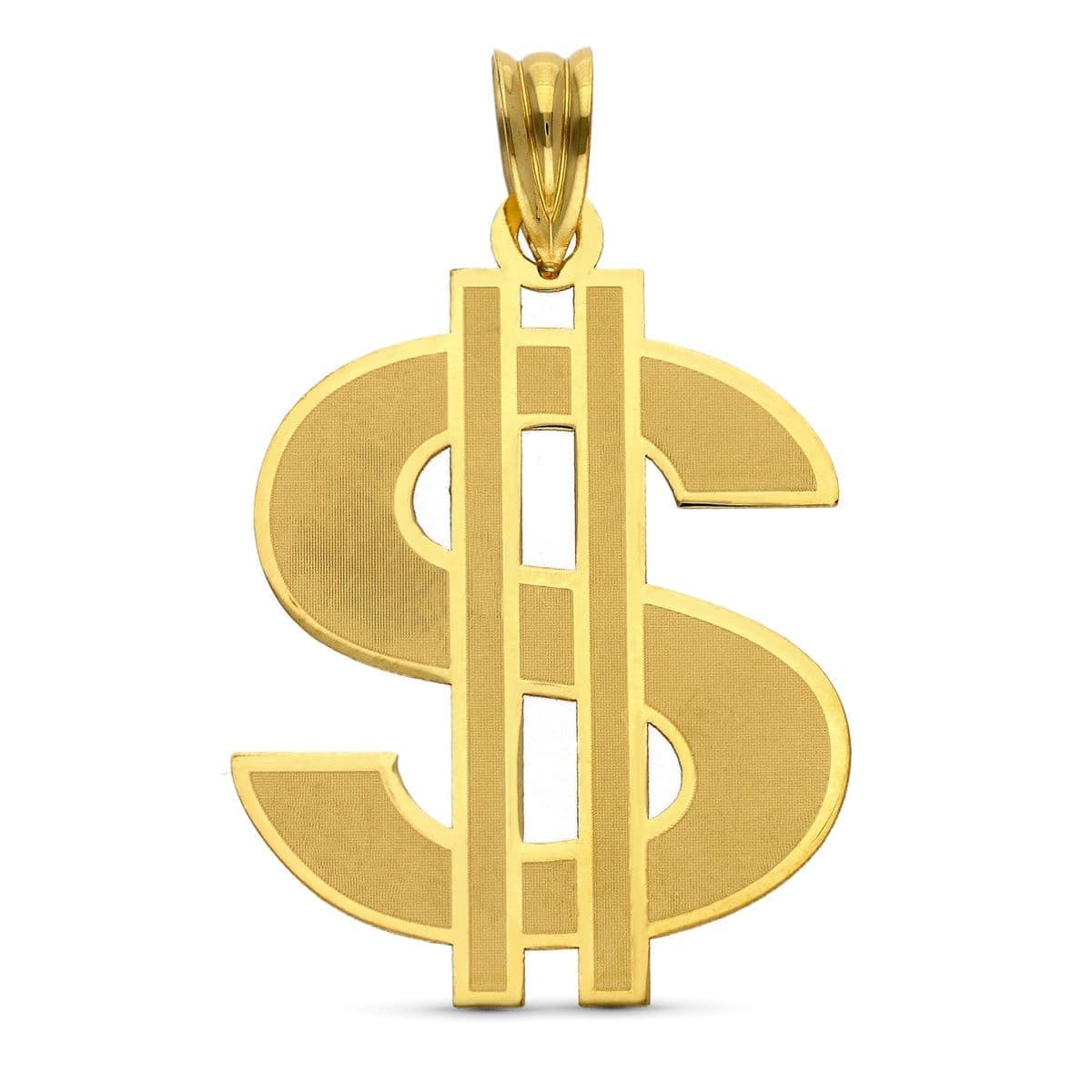 18K COLGANTE ORO AMARILLO LASER DOLAR. 30X22 MM