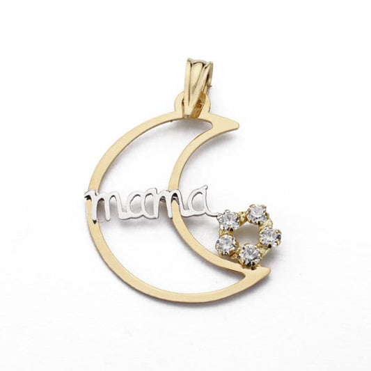 Colgante Bicolor Luna Mama 18K