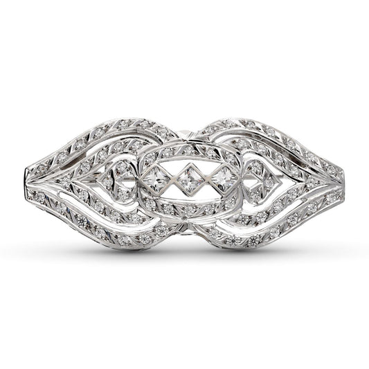 18K BROCHE ORO BLANCO CON CIRCONITAS