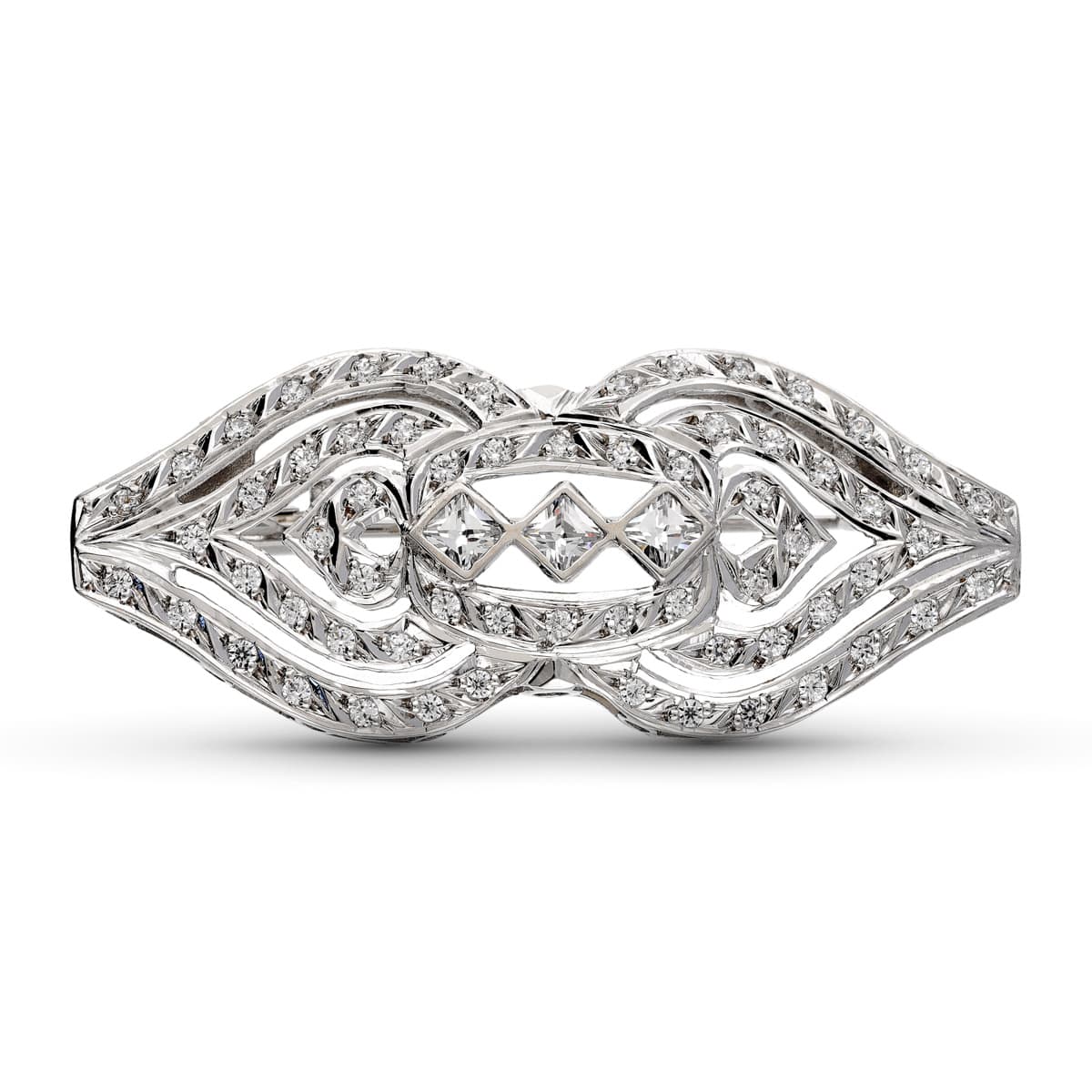 18K BROCHE ORO BLANCO CON CIRCONITAS