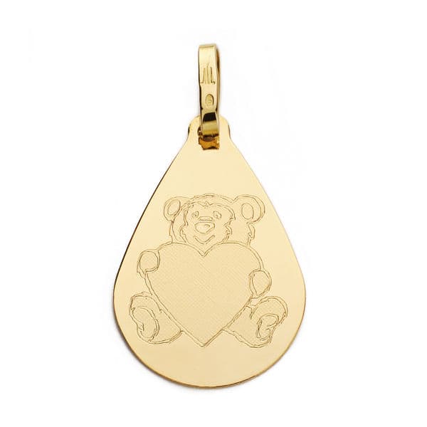 18K COLGANTEORO AMARILLO GOTA OSO CORAZON 21X14 MM C. AMOR