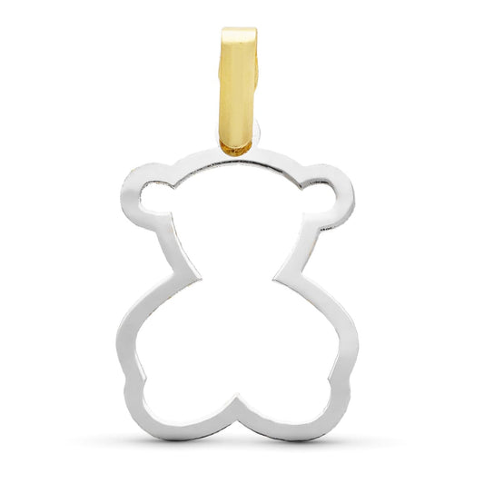 18K COLGANTE ORO BICOLOR SILUETA OSO