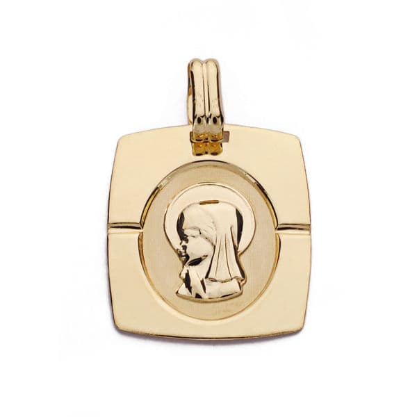 18K MEDALLA ORO AMARILLO VIRGEN NIÑA 20X17 MM