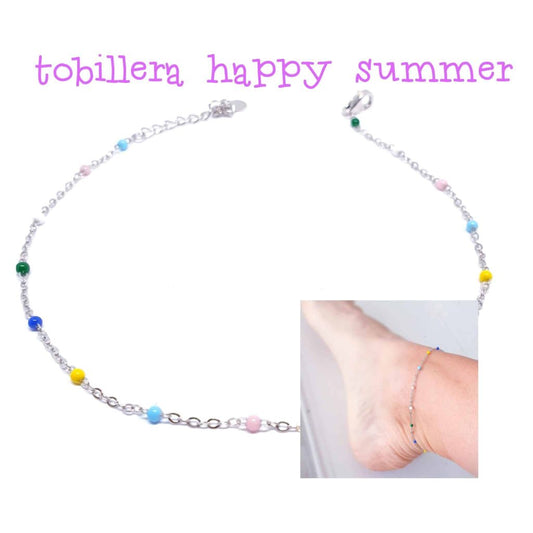 Tobillera summer de plata de ley