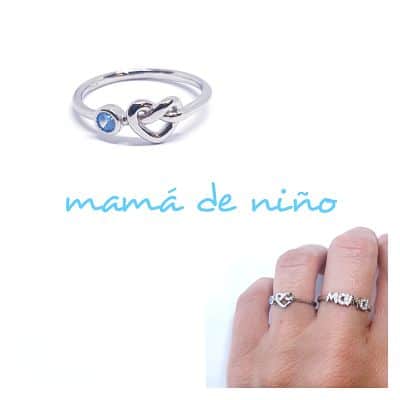 Anillo corazón infinito niño de plata de ley