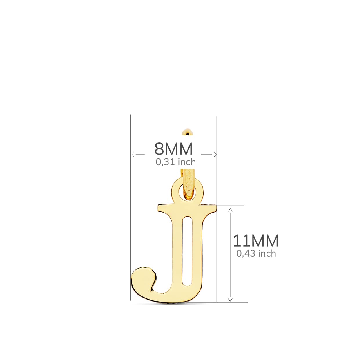 18K COLGANTE ORO AMARILLO LETRA " J ". 11X8 MM