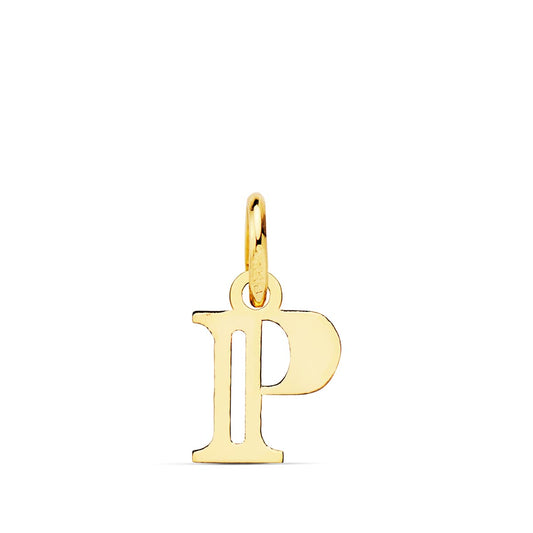Colgante Letra " P " 11 x 9 mm de oro amarillo 18K
