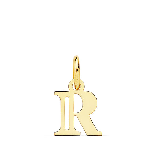 Colgante Letra " R " 11 x 9 mm de oro amarillo 18K