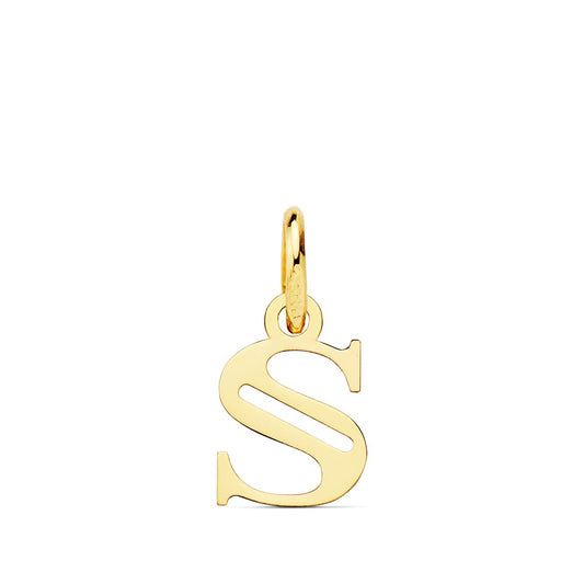 Colgante Letra " S " 11 x 7 mm de oro amarillo 18K