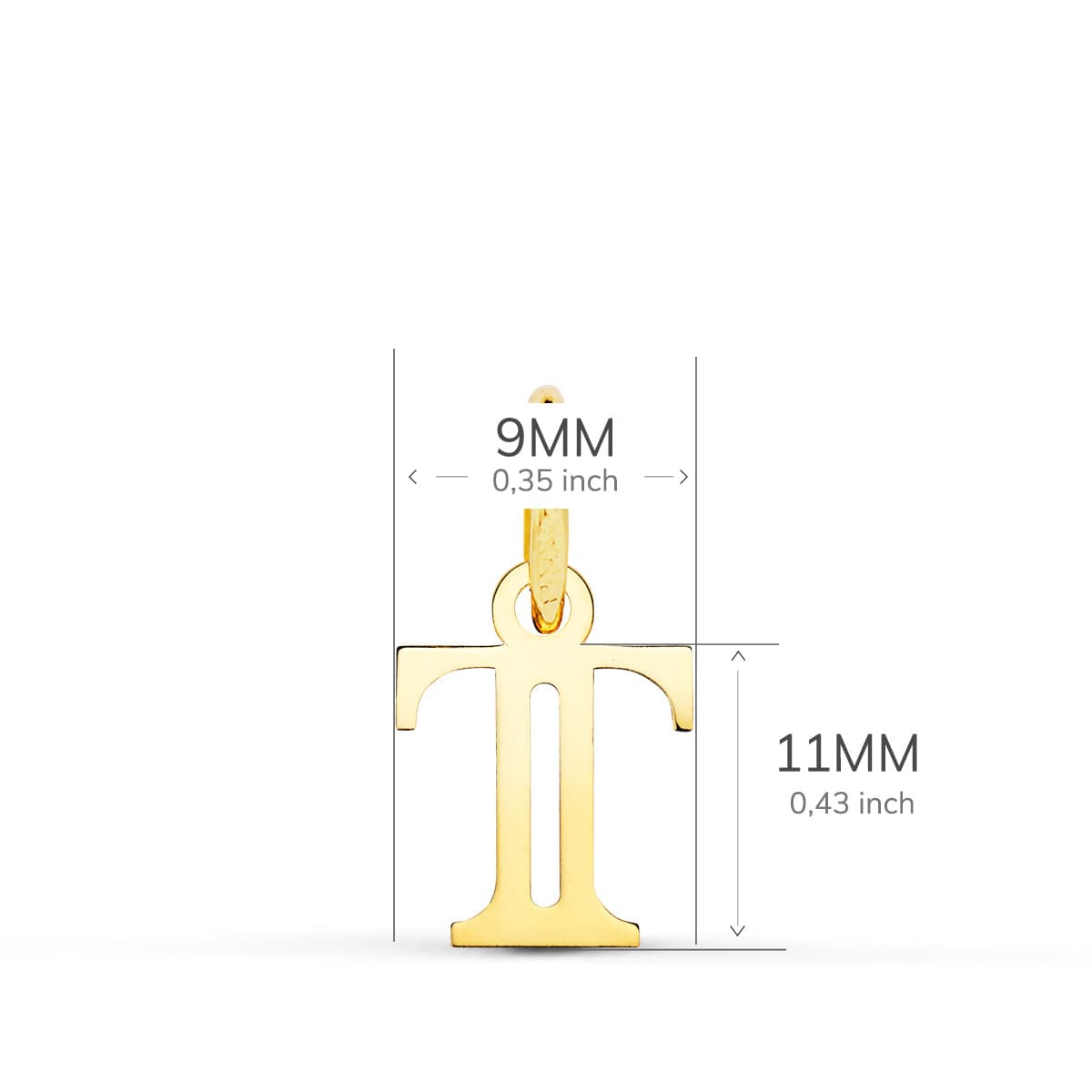 18K COLGANTE ORO AMARILLO LETRA " T " . 11X9 MM