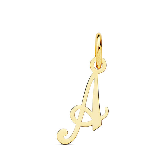 Colgante Letra " a " 14 x 7 mm de oro amarillo 18K