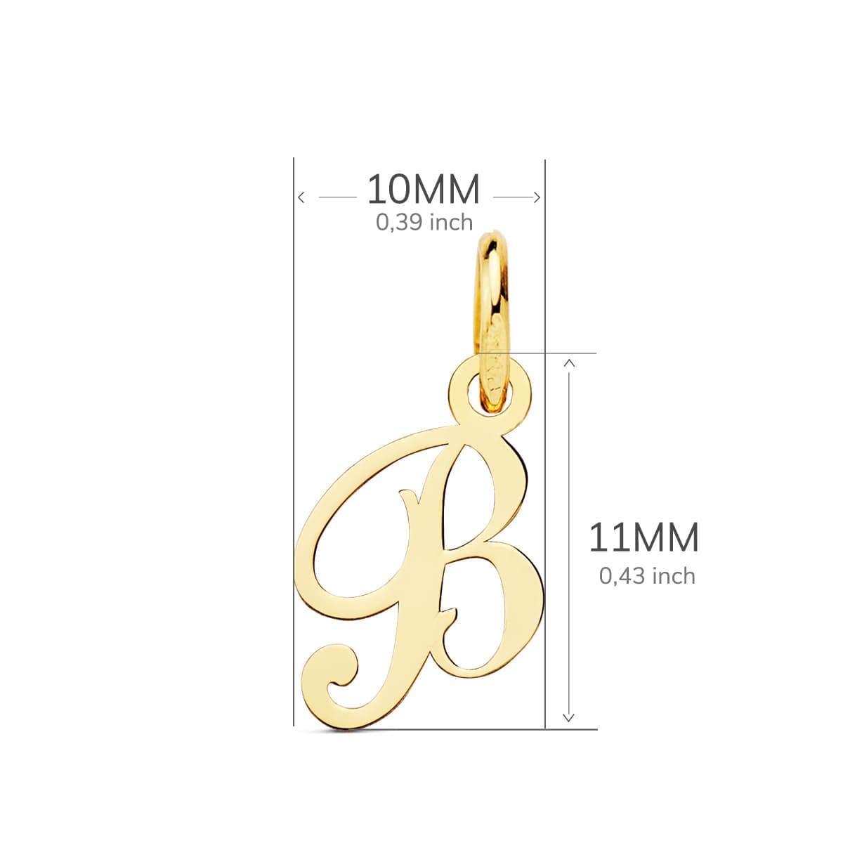 18K COLGANTE ORO AMARILLO LETRA " B " 11X10 MM