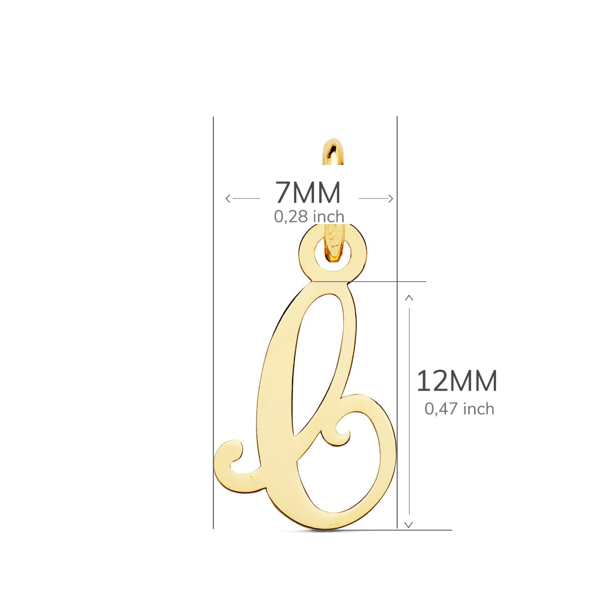 18K COLGANTE ORO AMARILLO LETRA " C " 15X9 MM