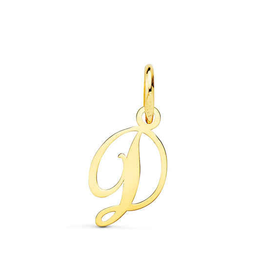 Colgante Letra " D " . 12 x 9 mm de oro amarillo 18K