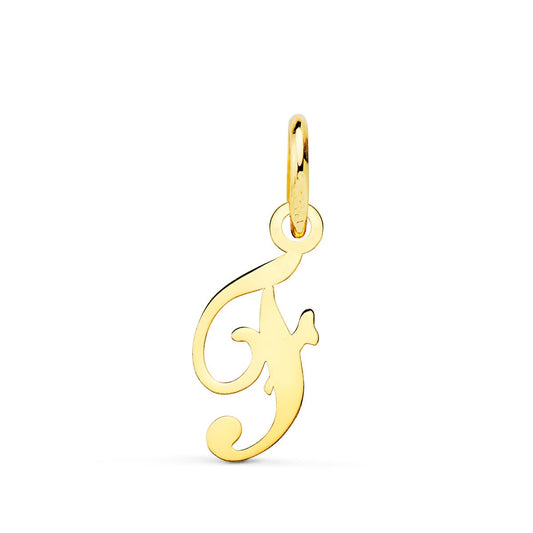 Colgante Letra " F " 14 x 9 mm de oro amarillo 18K