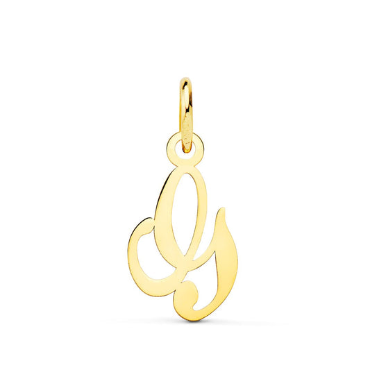Colgante Letra " G " . 12 x 9 mm de oro amarillo 18K