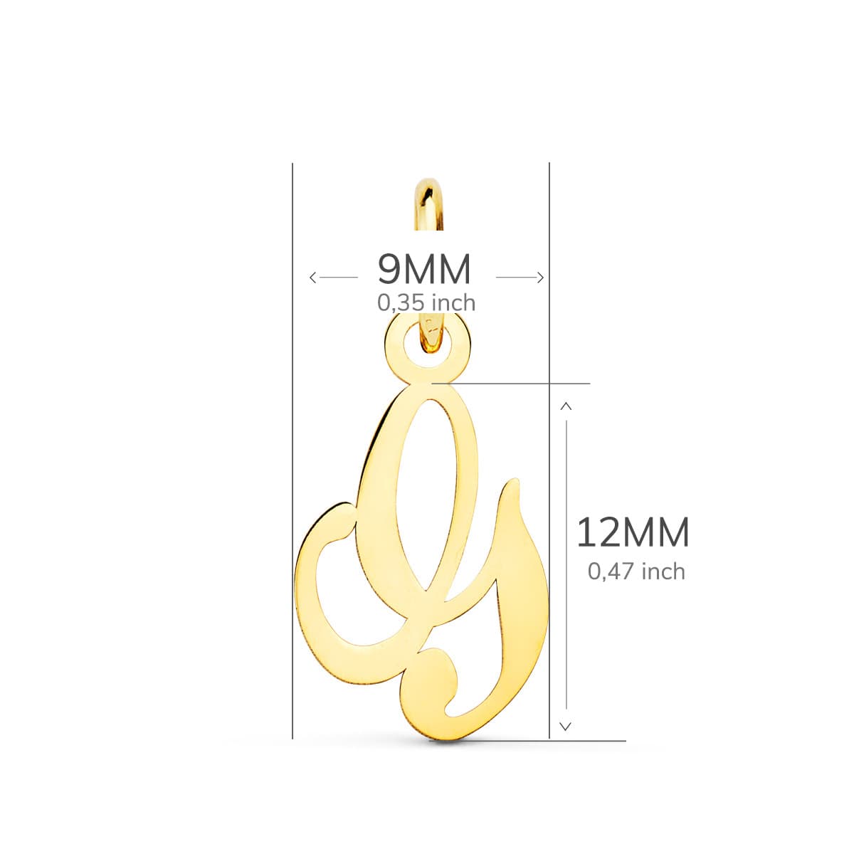 18K COLGANTE ORO AMARILLO LETRA " G " . 12X9 MM