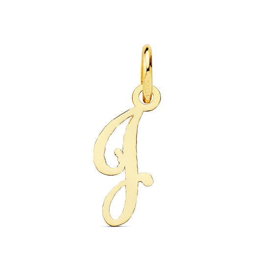 Colgante Letra " J " . 15 x 6 mm de oro amarillo 18K