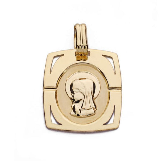 18K MEDALLA ORO AMARILLO VIRGEN NIÑA 20X17 MM