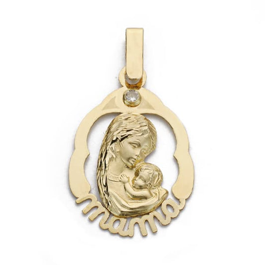 18K COLGANTE ORO AMARILLO MADRE LASER. 23X15 MM
