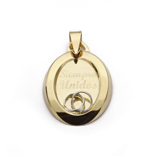 Colgante " Siempre Unidos " Bicolor 22 x 16 mm 9K