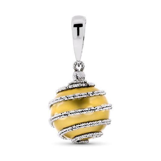 Colgante Hueco Bola O Bicolor de oro blanco 18K