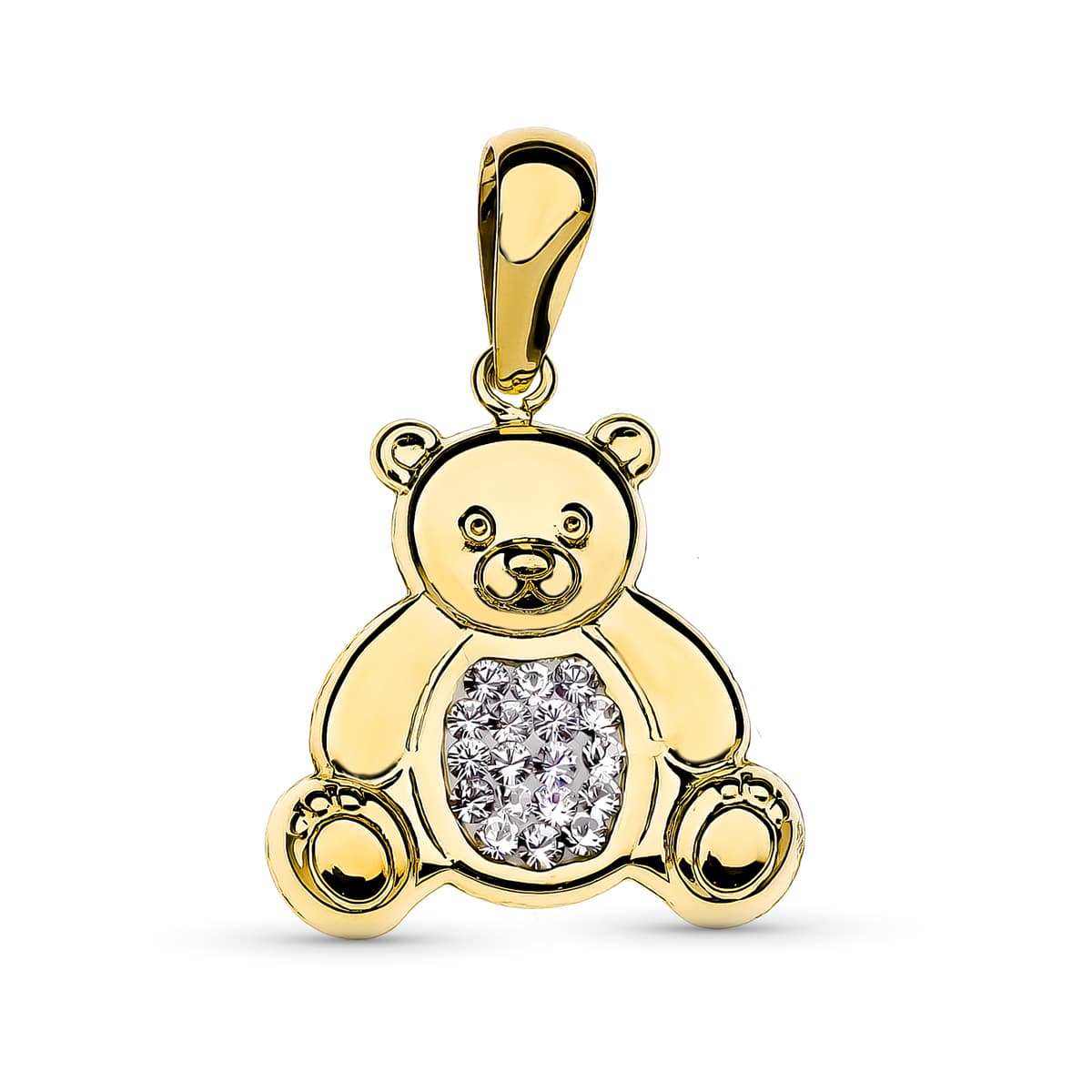 18K COLGANTE ORO AMARILLO OSO CIRCONITA 19X17 MM