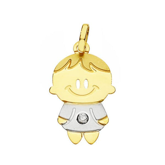 18K COLGANTE ORO BICOLOR NIÑO 22X13 MM