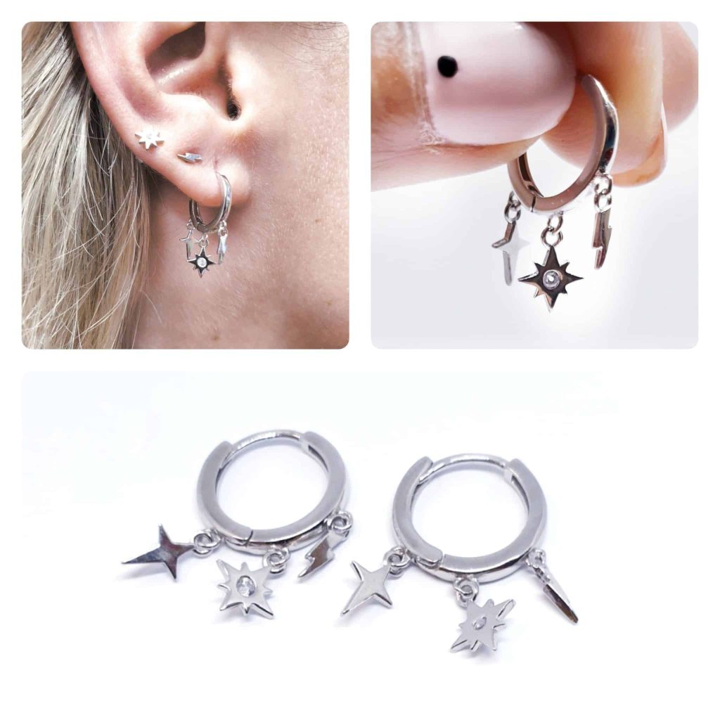 Pendientes venus de plata de ley