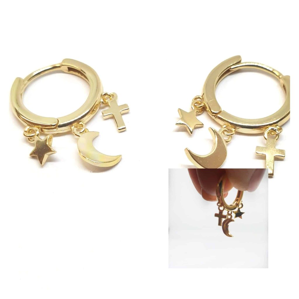 Pendientes alma oro de 14 quilates