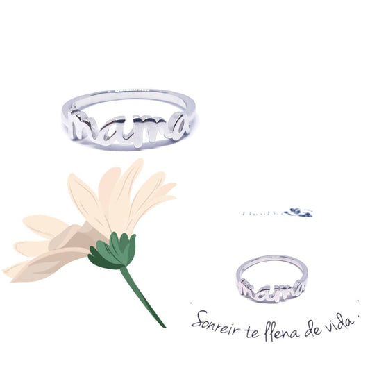 Anillo mamà de plata de ley
