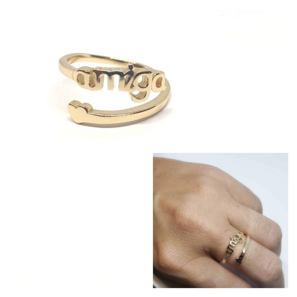Anillo amiga oro de plata de ley