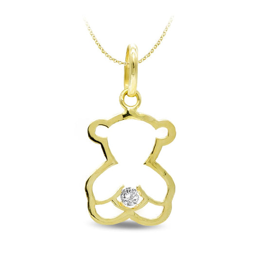 Colgante Oso Circonita de oro amarillo 9K