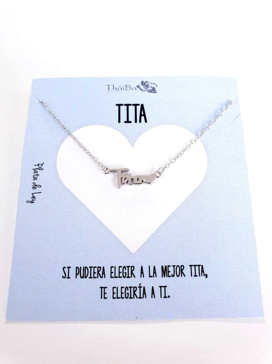 Collar tita de plata de ley